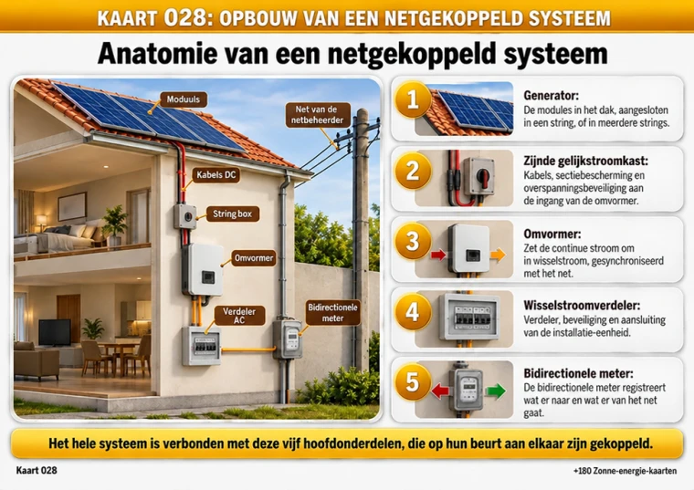 Kaart 028: opbouw van een netgekoppeld systeem