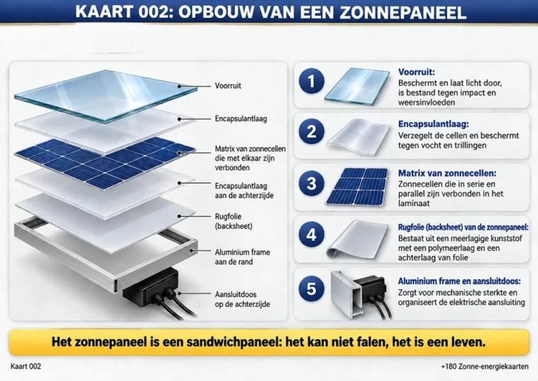 Kaart 002: opbouw van een zonnepaneel