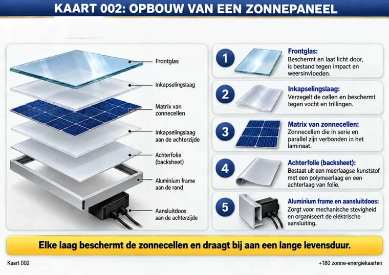 Kaart 002: opbouw van een zonnepaneel