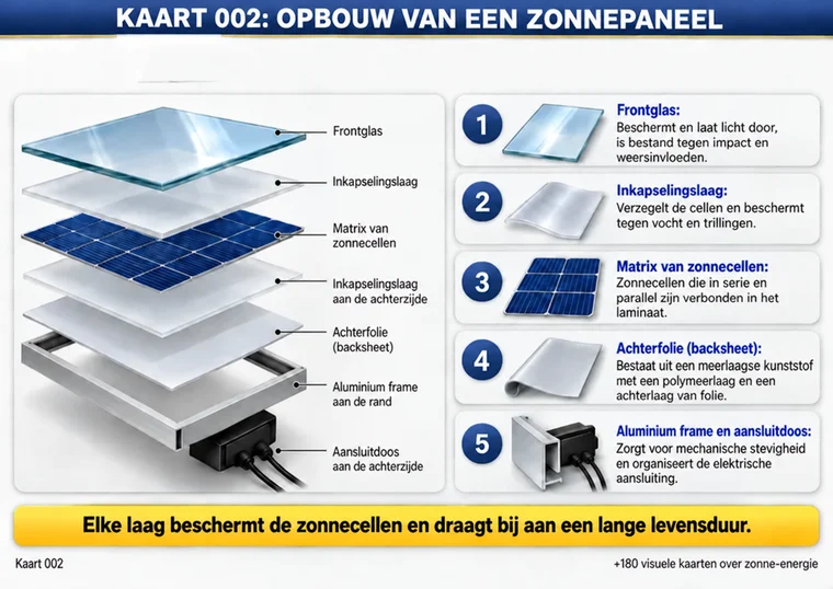 Kaart 002: opbouw van een zonnepaneel