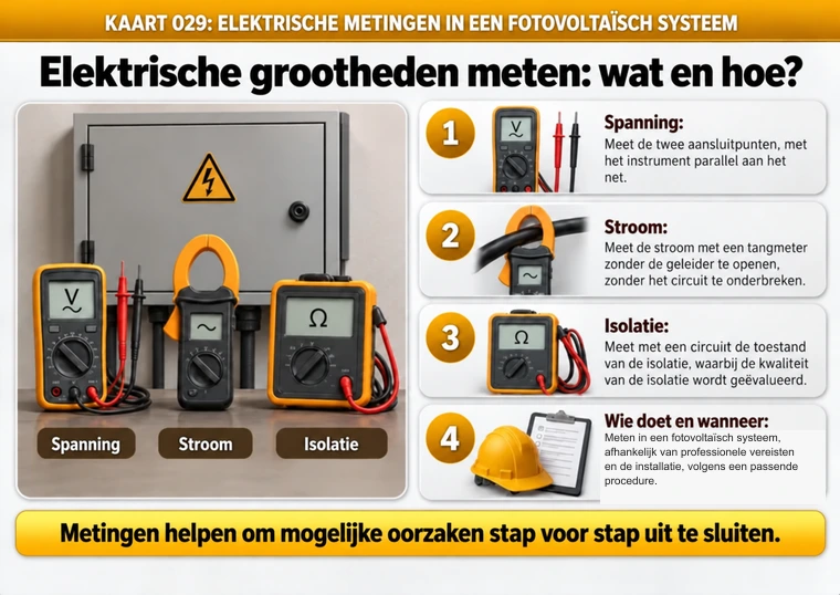 Kaart 029: elektrische metingen in fotovoltaïsche systemen