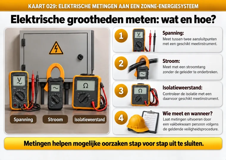 Kaart 029: elektrische metingen in fotovoltaïsche systemen