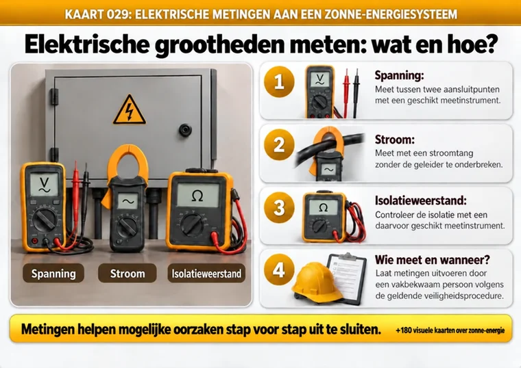 Kaart 029: elektrische metingen in fotovoltaïsche systemen